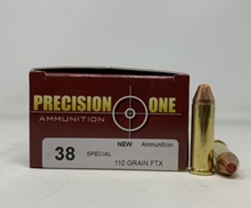Precision One 38 Special Ammunition PONE1439 110 Grain FTX Hollow Point 50 Rounds