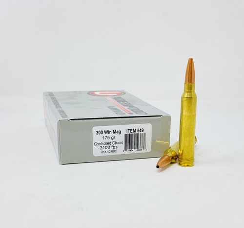 Underwood 300 Win Mag Ammunition UW549 175 Grain Controlled Chaos Hollow Point 20 Rounds