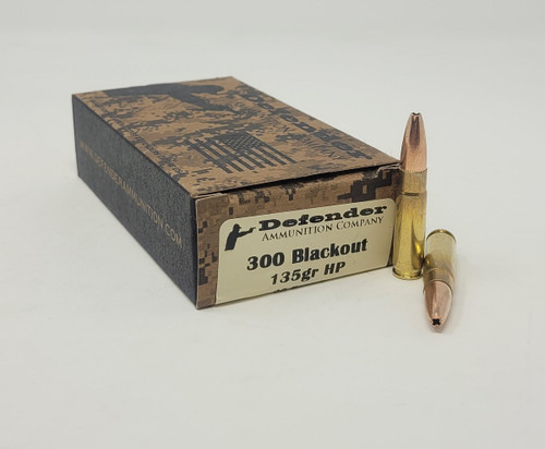 Defender 300 AAC Blackout Ammunition DEF300BLK135HPN 135 Grain Hollow Point 20 Rounds