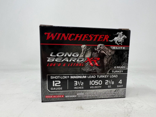 Winchester 12 Gauge Long Beard XR Turkey STLB12LM4 3-1/2' 1050 FPS 2-1/8oz #4 Shot Magnum Lead 10 Rounds