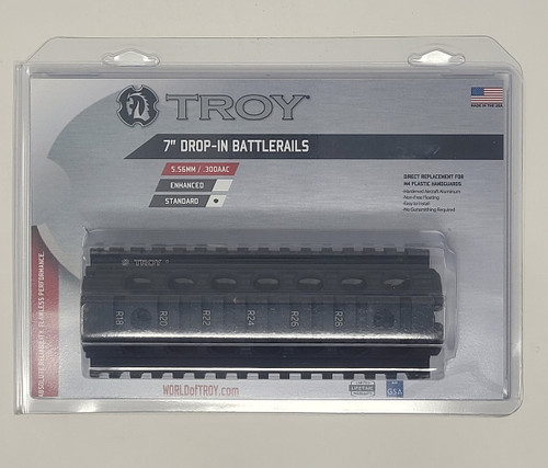 Troy Drop-In Battlerails SRAI-MRF-D7BT-00 For M4/AR15 Carbine Standard 7" Black