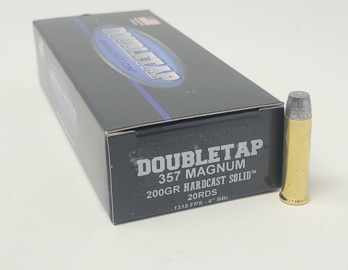 Double Tap 357 Mag Ammunition DT357200HCS 200 Grain Hard Cast Solid Flat Nose 20 Rounds