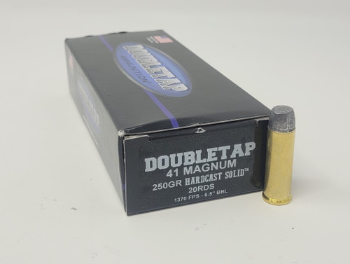 DoubleTap 41 Mag Ammunition DT41MAG250HCS20 250 Grain Hard Cast Solid Flat Nose 20 Rounds