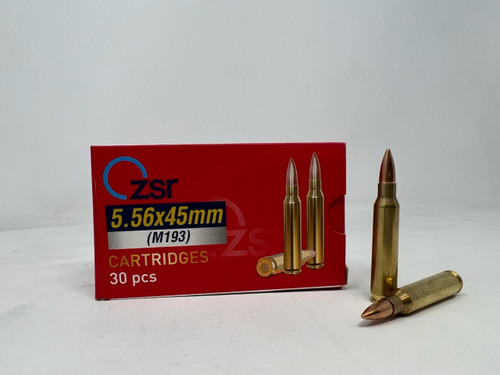 ZSR 5.56x45mm Ammunition ZSR556M193 M193 55 Grain Full Metal Jacket 30 Rounds