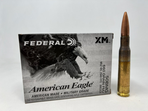 Federal 50 BMG Ammunition American Eagle XM33CX 660 Grain Full Metal Jacket 10 Rounds