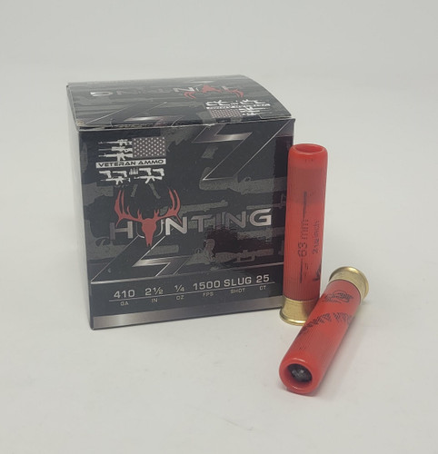 Veteran Ammo 410 Bore Ammunition VETSS410GSLUG 2-1/2" 1/4oz Rifled Slug 1500fps 25 Rounds