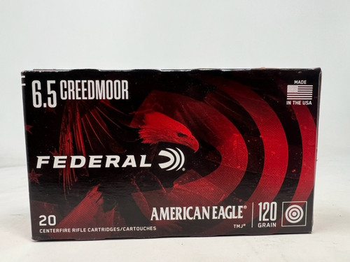 Federal 6.5 Creedmoor Ammunition American Eagle AE65CRD3 120 Grain Total Metal Jacket 20 Rounds