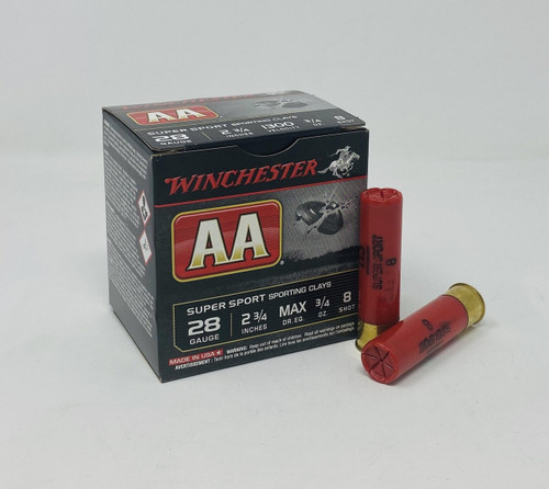Winchester 28 Gauge Ammunition AASC288CASE 2-3/4" 3/4 oz 8 Shot CASE 250 Rounds
