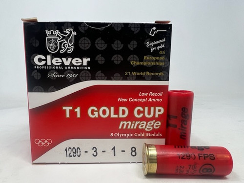 Clever 12 Gauge Ammunition T1 Mirage CMST12H18CASE #8 Shot 2-3/4" 1oz 1290fps CASE 250 Rounds