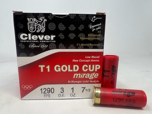 Clever 12 Gauge Ammunition T1 Mirage CMST12H175CASE #7.5 Shot 2-3/4" 1oz 1290fps Case 250 Rounds