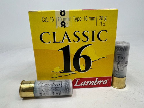Lambro 16 Gauge Ammunition LAM16G8CASE #8 Shot 2-3/4" 1oz CASE 250 Rounds