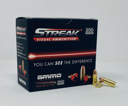 Ammo Inc. 9mm Ammunition STREAK 9124TMC-STRK 124 Grain Total Metal Jacket 200 Rounds