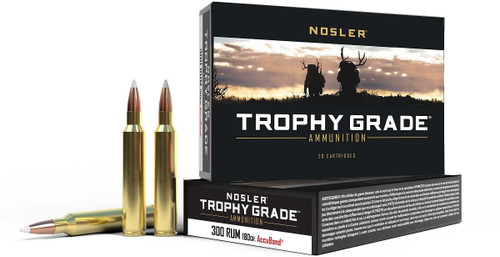 Nosler Trophy Grade 300 RUM Ammunition NOS60065 180 Grain AccuBond Ballistic Tip 20 Rounds