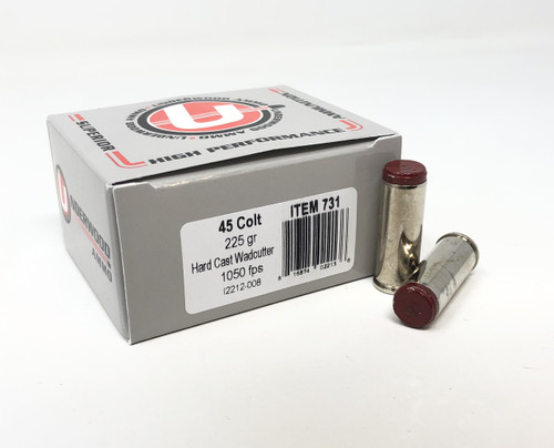 Underwood 45 Colt Ammunition 225 Grain Hard Cast Wadcutter UW731 20 Rounds