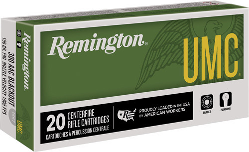 Remington UMC 300 AAC Blackout Ammunition L300AAC2 150 Grain Full Metal Jacket 20 Rounds