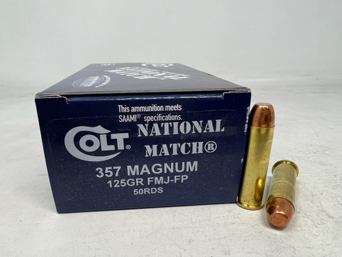 DoubleTap 357 Magnum Colt National Match Ammunition 357M158FMJCT 125 Grain Full Metal Jacket Flat Point 50 Rounds