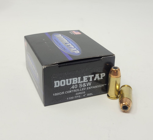 Doubletap 40 S&W Ammunition DT40SW180CE 180 Grain Controlled Expansion Jacketed Hollow Point 20 Rounds