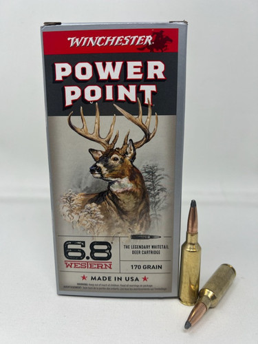 Winchester 6.8 Western Ammunition Power Point X68W1 170 Grain Soft Point 20 Rounds