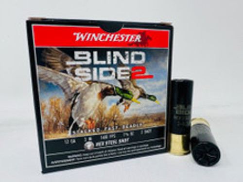 Winchester 12 Gauge Ammunition Blind Side 2 XBS1232 3" #2 Hex Steel Shot 1-3/8oz 1400fps 25 Rounds