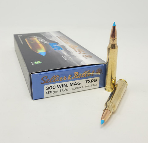 Sellier & Bellot 300 Win Mag Ammunition Exergy Blue SB300XA 180 Grain Lead Free Ballistic Tip 20 Rounds
