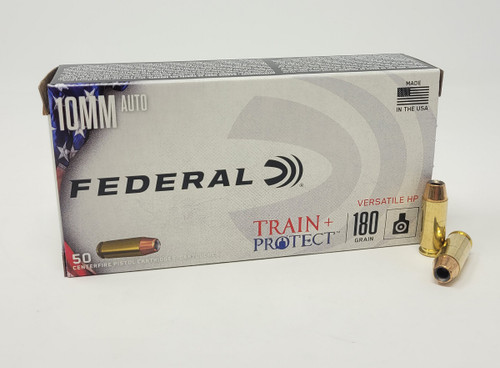 Federal 10mm Auto Ammunition Train and Protect TP10VHP1 180 Grain Versatile Hollow Point 50 Rounds