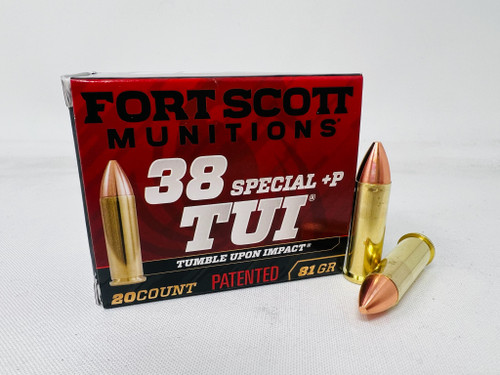 Fort Scott Munitions 38 Special +P Ammunition FSM38P81SCV 81 Grain Solid Copper Spun TUI 20 Rounds