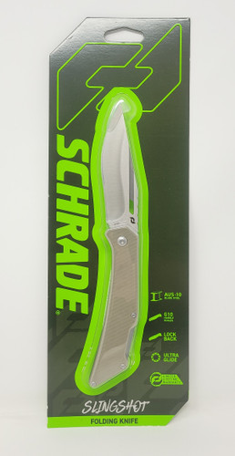 Schrade Slingshot Lockback Folding Knife SCH1159301 G10 Handle AUS-10 Steel/FDE