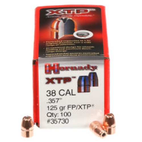 Hornady 38 Cal (.357 Dia) Reloading Bullets H35730 125 Grain FP-XTP Hollow Point 100 Pieces