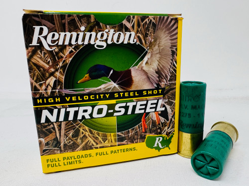 Remington 12 Gauge Ammunition High Velocity Nitro-Steel NS12S2 2-3/4" #2 Shot 1-1/4oz 1275fps 25 Rounds 