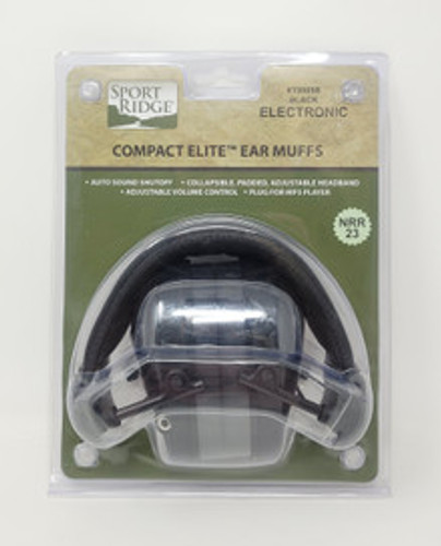 Sport Ridge Compact Elite Electronic Ear Muffs T8005B 23 NRR Adjustable Black