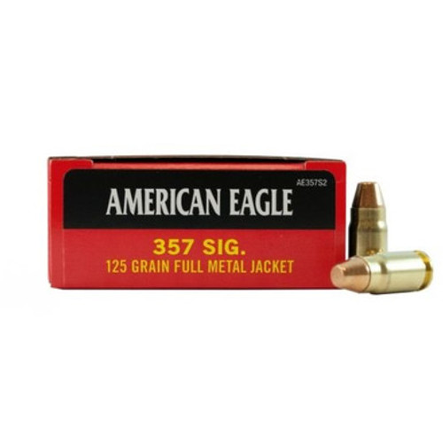 Federal American Eagle 357 Sig Ammunition AE357S2  125 Grain Full Metal Jacket 50 Rounds