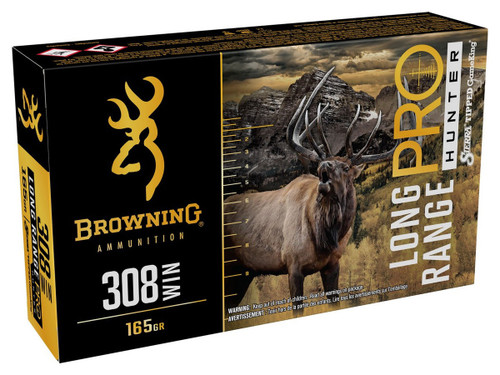 Browning 308 Win Ammunition Long Range Pro B192503082 165 Grain Sierra Tipped Gameking 20 Rounds