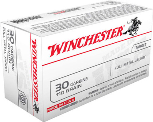 Winchester 30 Carbine Ammunition Target & Practice Q3132 110 Grain Full Metal Jacket 50 Rounds