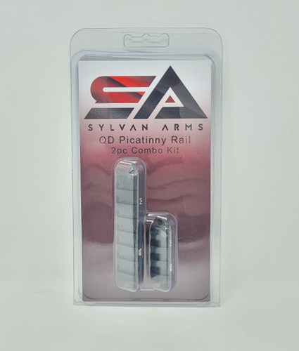Sylvan Arms 2 Piece Picatinny Rail Combo RC100 Includes QD 7 & 3 Slot Mounts Black
