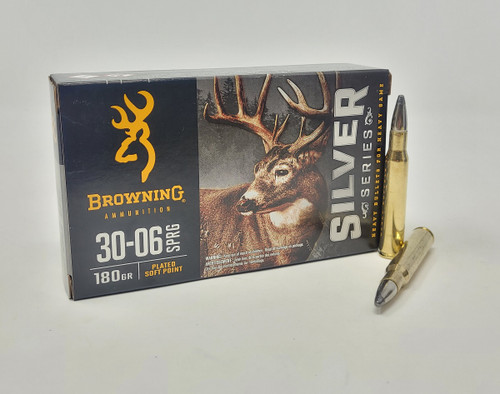 Browning 30-06 Ammunition Silver Series B192630061 180 Grain Plated Soft Point 20 Rounds