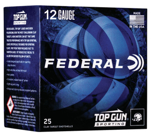 Federal Top Gun 12 Gauge Ammunition 2.75" 1oz 7.5 Shot TGSF12875 25 Rounds