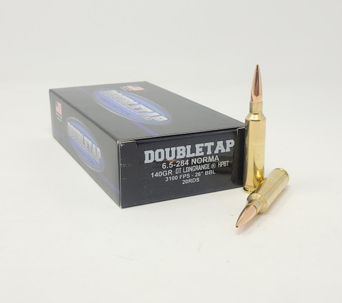 DoubleTap 6.5-284 Norma Ammunition LongRange DT65284N140HP20 140 Grain Boat Tail Hollow Point 20 Rounds