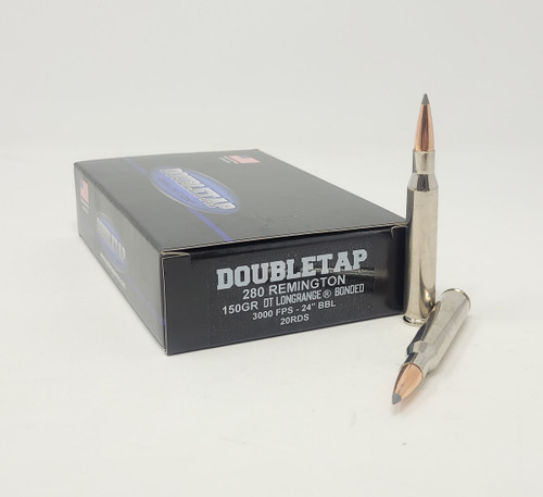 DoubleTap 280 Rem Ammunition LongRange 280R150LR 150 Grain Bonded Ballistic Tip 20 Rounds