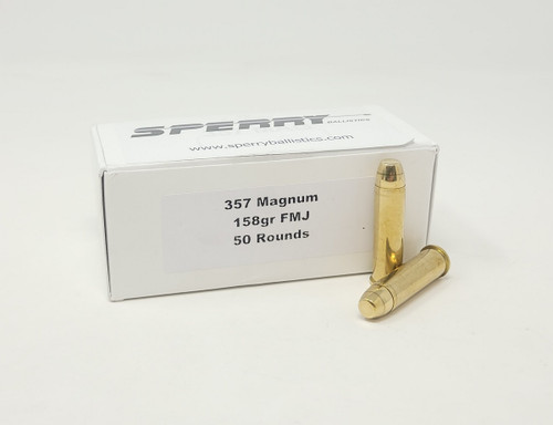 Sperry Ballistics 357 Magnum Ammunition SPY357MAGFMJ 158 Grain Full Metal Jacket 50 Rounds