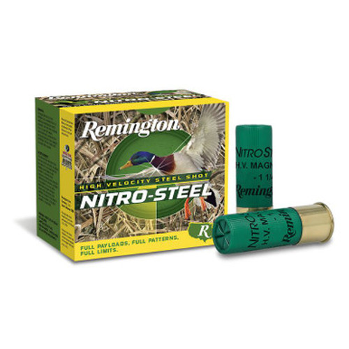 Remington 12 Gauge Ammunition High Velocity Steel Shot Nitro-Steel NS12HM2 3" #2 Shot 1-3/8oz 1300fps 25 Rounds