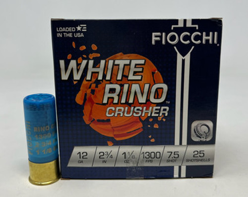 Fiocchi White Rino Crusher 12 Gauge Ammunition FI12WRCRS7 2-3/4" 1-1/8oz 7.5 Shot 25 Rounds