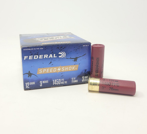 Federal 12 Gauge Ammunition Speed Shot Steel WF1423 3" #3 Shot 1-1/4oz 1450fps 25 Rounds