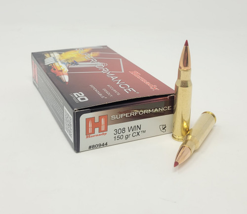 Hornady 308 Win Ammunition Superformance H80944 150 Grain Copper Alloy Expanding 20 Rounds