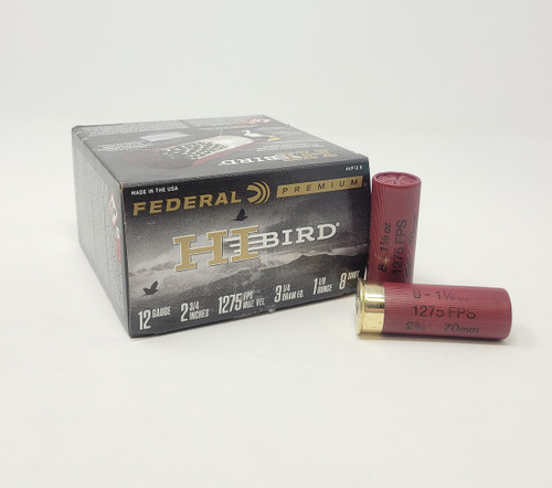 Federal 12 Gauge Ammunition Hi-Bird HVF128 #8 Shot 2-3/4" 1-1/8oz 1275fps 25 Rounds