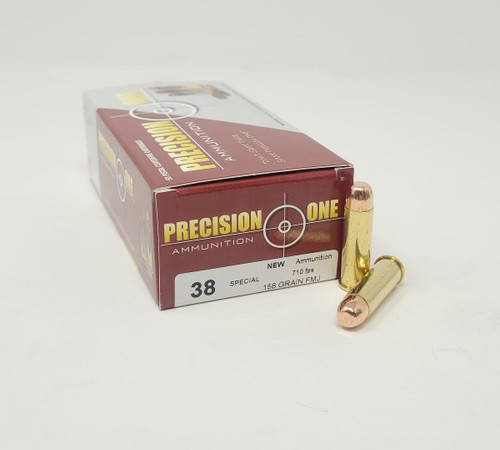 Precision One 38 Special Ammunition PONE1600 158 Grain Full Metal Jacket 50 Rounds