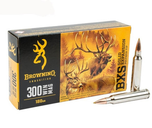 Browning 300 Win Mag Ammunition Lead Free B192403001 180 Grain BXS Solid Expansion 20 Rounds