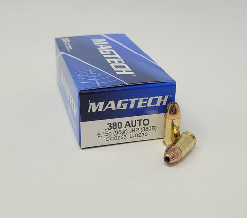 Magtech 380 Auto Ammunition MT380B 95 Grain Jacketed Hollow Point 50 Rounds