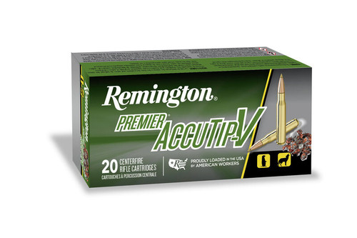 Remington 224 Valkyrie Ammunition Premier Accutip-V PRA224VLK 60 Grain Ballistic Tip 20 Rounds