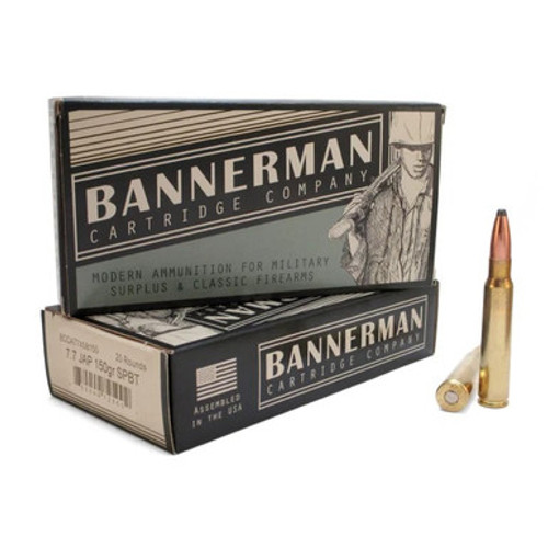 Bannerman 7.7x58 JAP Ammunition BCCA77X58150 150 Grain Soft Point Boat Tail 20 Rounds