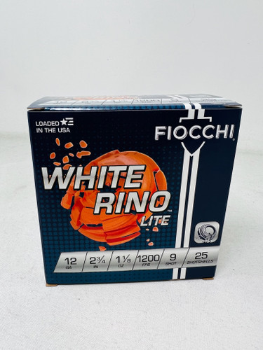 Fiocchi 12 Gauge Ammunition White Rhino Lite FI12WRNL9CASE #9 Shot 2-3/4" 1-1/8oz 1200fps CASE 250 Rounds